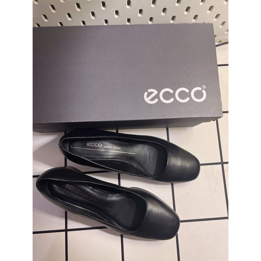 Ecco Women Shape Squared 35 Black Block Heel Pump 36 US 5-5.5 NIB - Picture 2 of 7